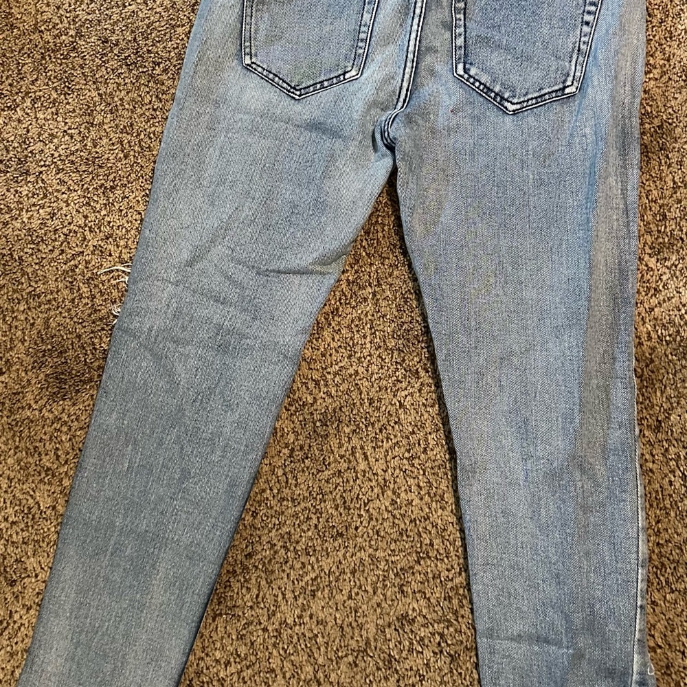 Women’s Light Blue Distressed Ripped Jeans - Picture 2 of 3